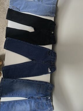 Lot of 4 Girls' Denim & Black Jeans - Blue and Black
